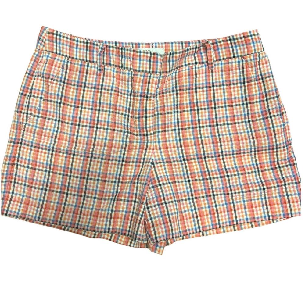 Loft Plaid Seersucker Shorts - 10